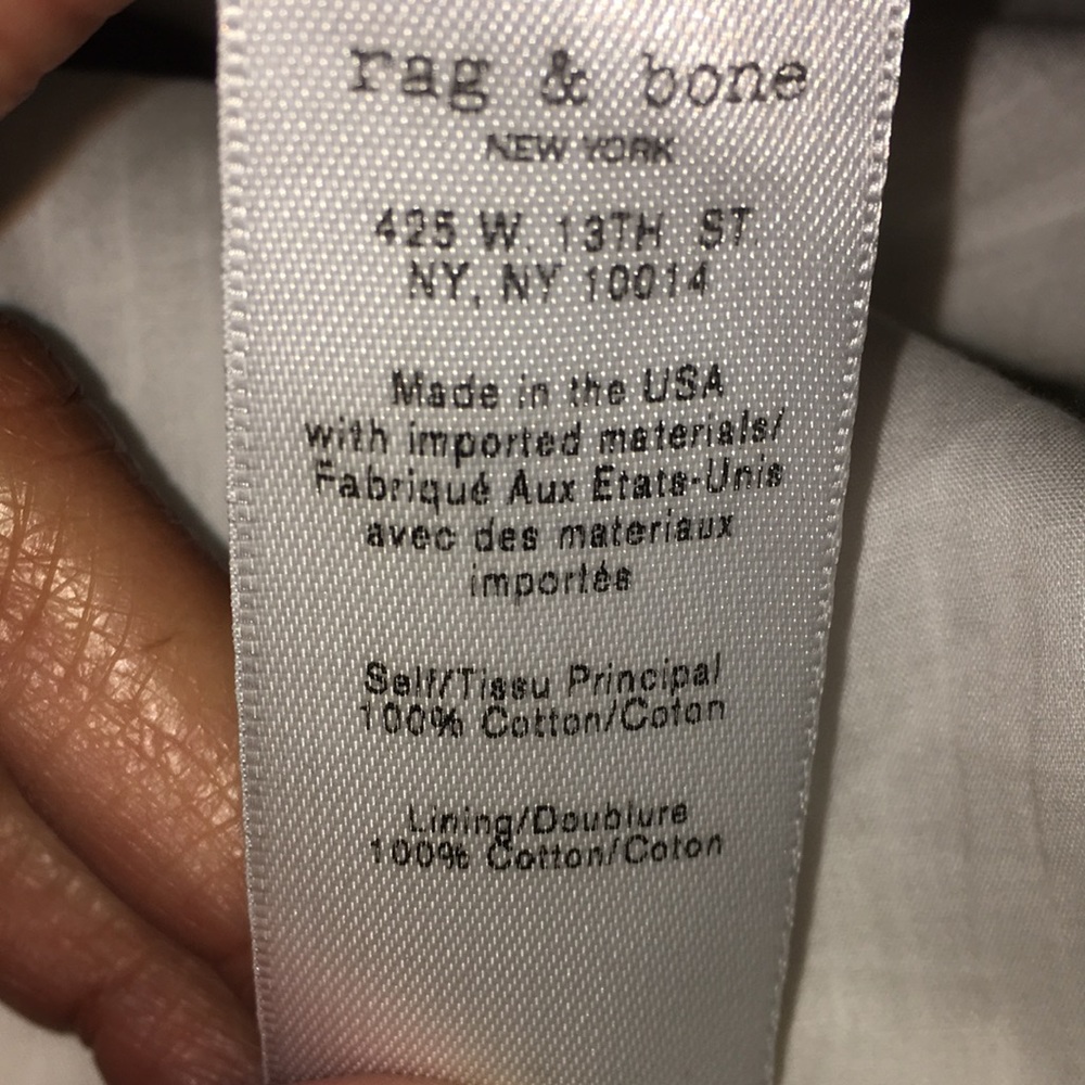 RAG & BONE WHITE 100% COTTON FERNAY LINED LAYERED ASYMMETRIC FRONT DRESS - Picture 8 of 12